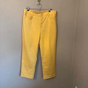 LOFT Yellow High Rise Straight Pants Size 14